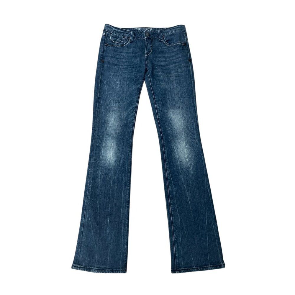 ReRock For Express Jeans Bootcut Embroidered Cross Stitched Denim Size 8 x 32”L